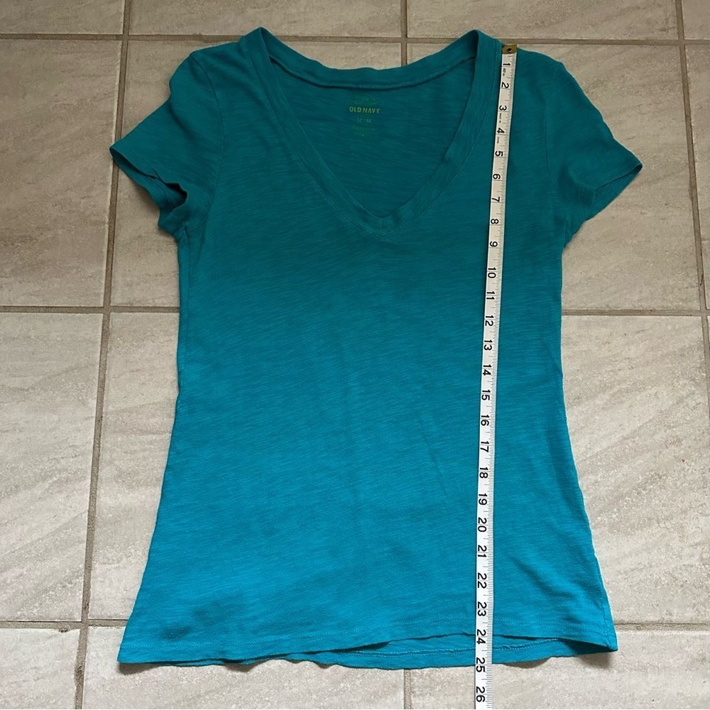 Old Navy Short Sleeve V-Neck Cotton Tees Purple and Turquoise Size M Y2K Lounge - Picture 13 of 14
